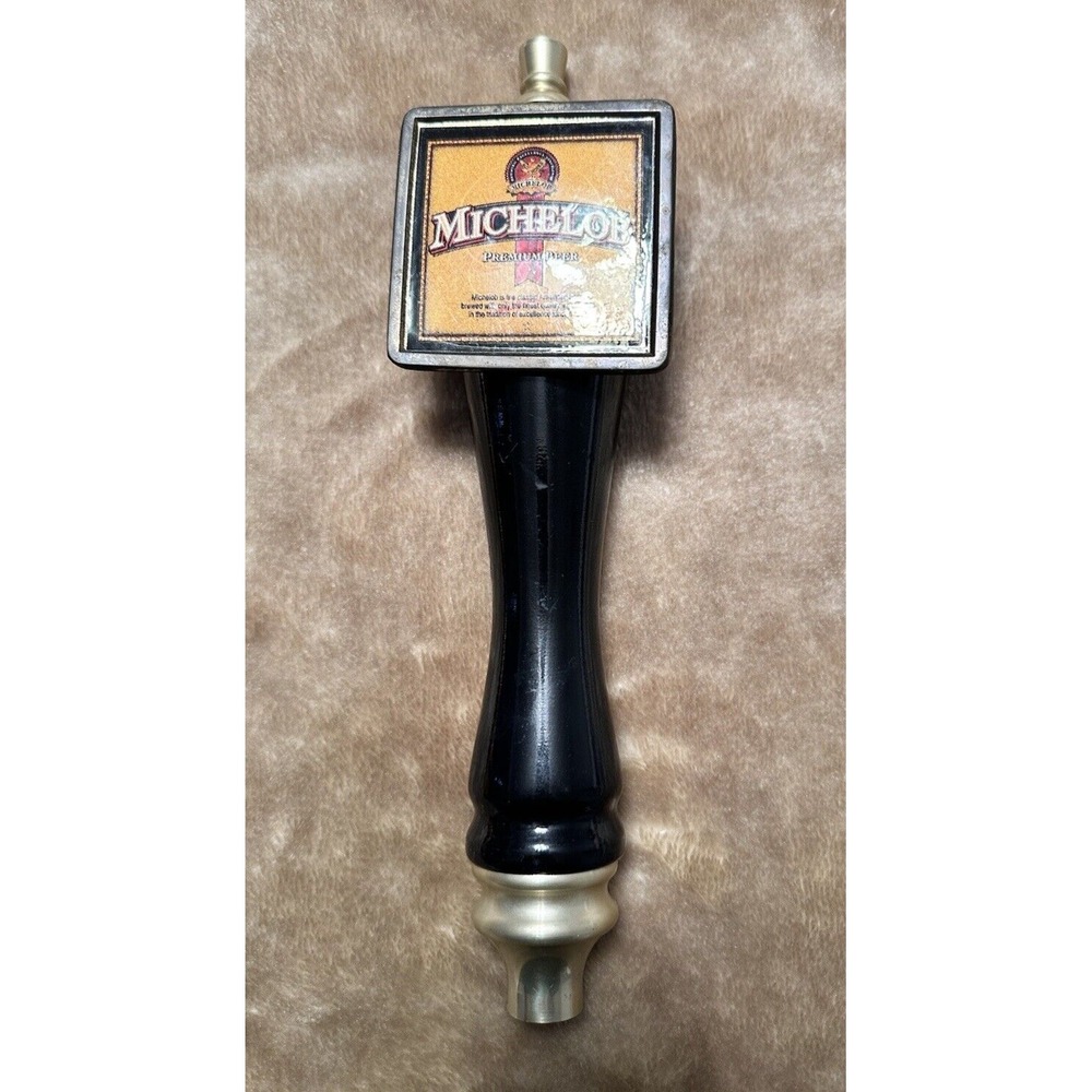 Vintage Michelob Premium Beer Tap Handle Anheuser Bush Black 11.5 in Mancave